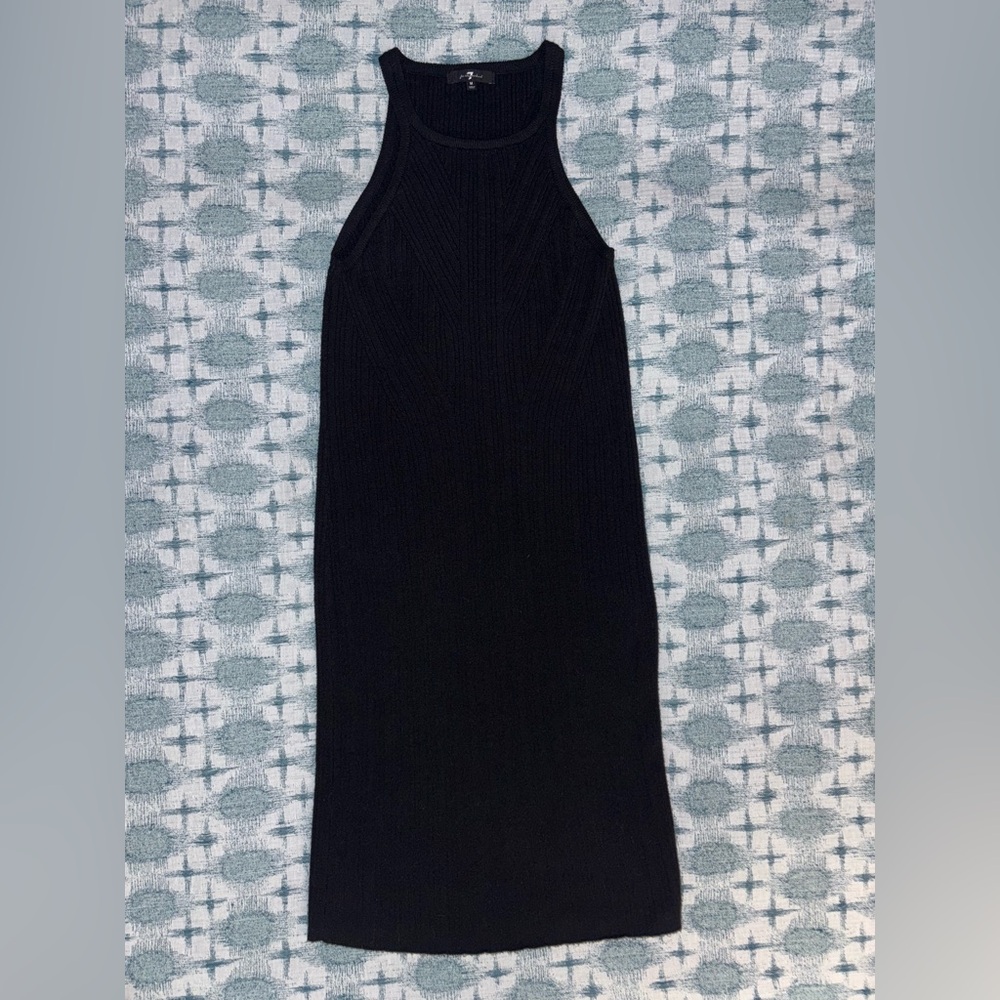 7 for All Mankind black knit sleeveless dress